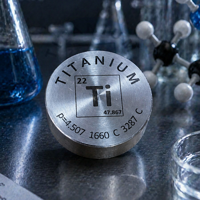 Титановая шайба, 70 гр., 12х40 мм., 99.5%